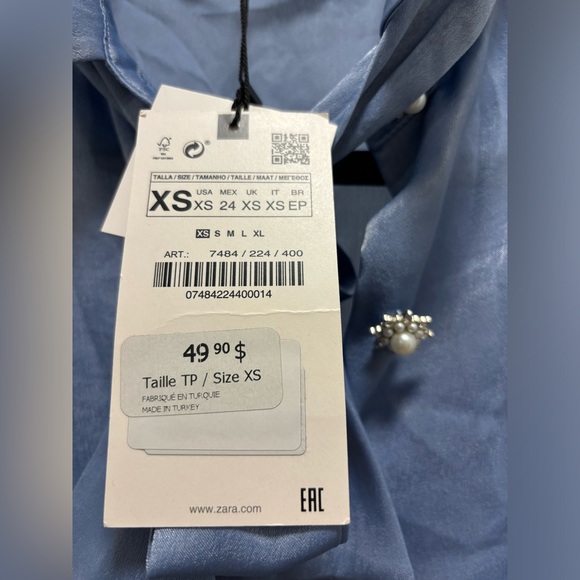 Zara Blue Blouse - Picture 5 of 8